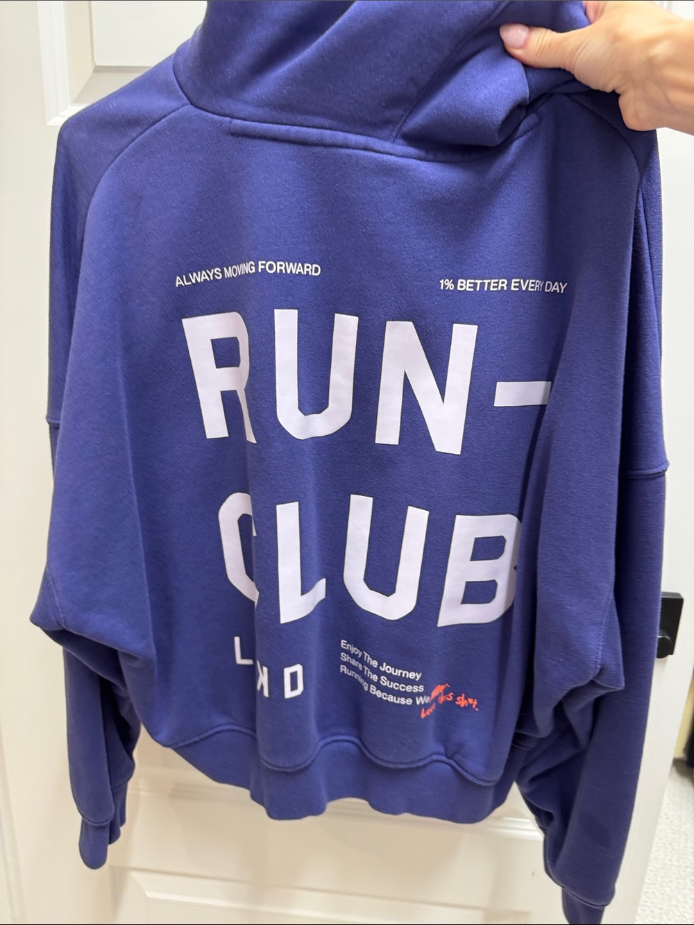 LSKD RUN CLUB Womens Blue Pullover Hoodie